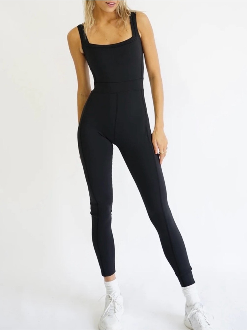 Yllw Black Square-Neck Jumpsuit (New never worn)